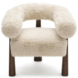 Spara Vegan Shearling Accent Chair, Natural-Furniture - Chairs-High Fashion Home