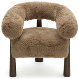 Spara Vegan Shearling Accent Chair, Taupe-Furniture - Chairs-High Fashion Home