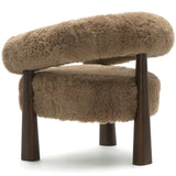 Spara Vegan Shearling Accent Chair, Taupe-Furniture - Chairs-High Fashion Home