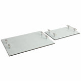 Sparkly Geo Glass Trays, Silver-Accessories-High Fashion Home