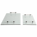 Sparkly Geo Glass Trays, Silver-Accessories-High Fashion Home