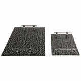 Sparkly Glass Trays, Black-Accessories-High Fashion Home