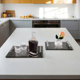 Sparkly Glass Trays, Black-Accessories-High Fashion Home