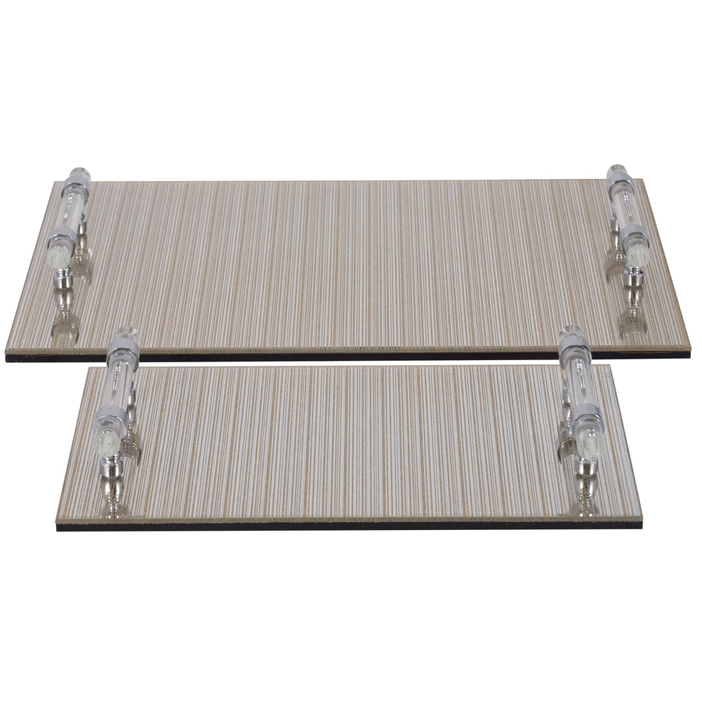 Sparkly Glass Trays, Gold-Accessories-High Fashion Home