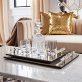 Sparkly Glass Trays, Gold-Accessories-High Fashion Home