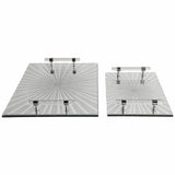 Sparkly Starburst Glass Trays, Silver-Accessories-High Fashion Home