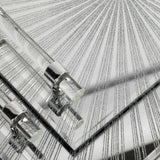 Sparkly Starburst Glass Trays, Silver-Accessories-High Fashion Home