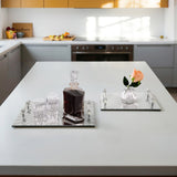 Sparkly Starburst Glass Trays, Silver-Accessories-High Fashion Home