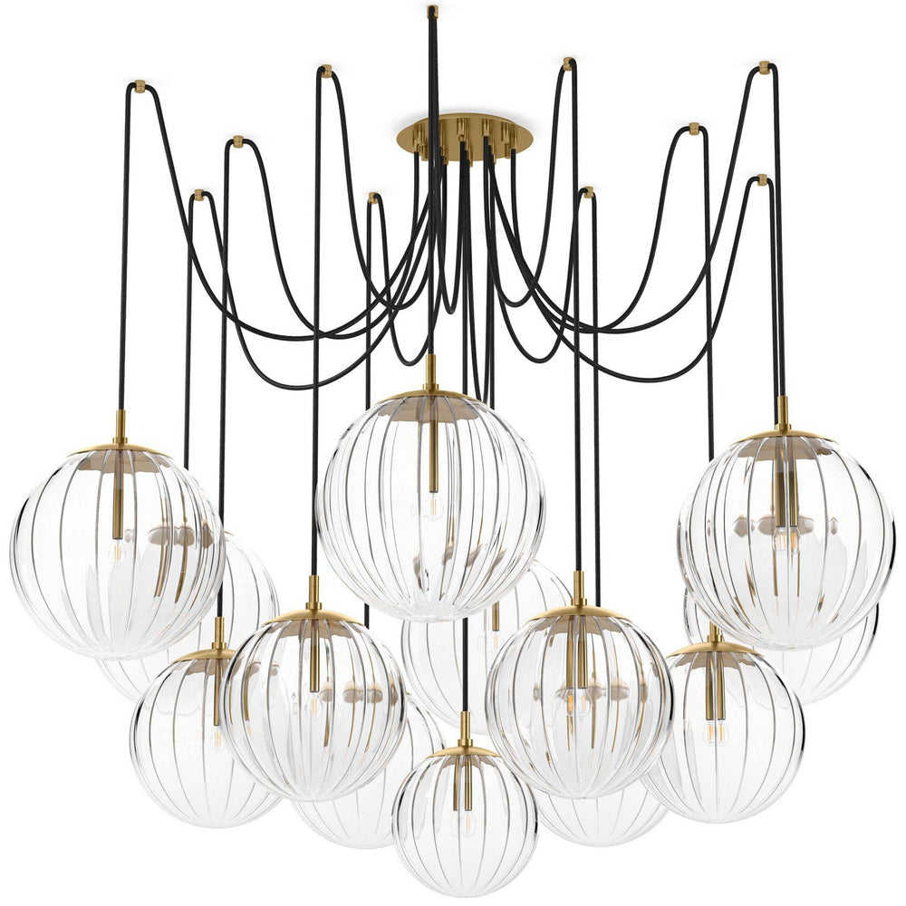 Spider Chandelier, Burnished Brass-Lighting-High Fashion Home