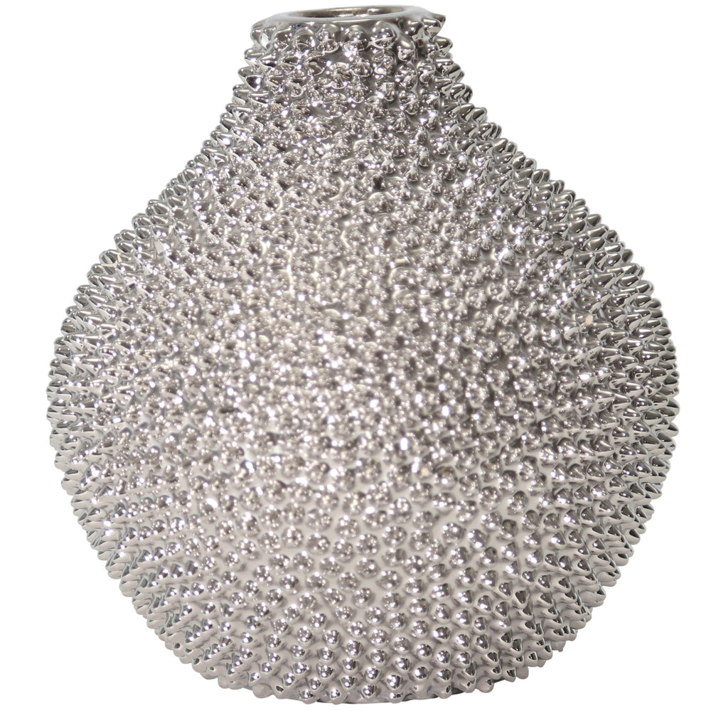Spiked Vase, Silver-Accessories-High Fashion Home