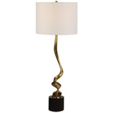 Spiraling Cordless Buffet Lamp, Gold