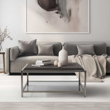 Square Coffee Table, Brown-Furniture - Accent Tables-High Fashion Home