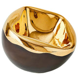 Squished Bowl, Gold Crackle