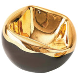 Squished Bowl, Gold Crackle