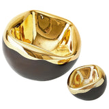 Squished Bowl, Gold Crackle