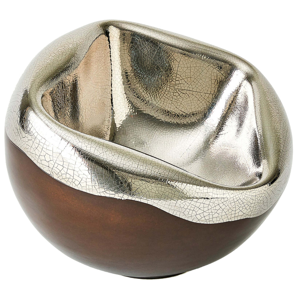 Squished Bowl, Platinum Crackle