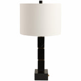 Stacked Marble Cubes Table Lamp, Black-Lighting-High Fashion Home