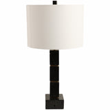 Stacked Marble Cubes Table Lamp, Black-Lighting-High Fashion Home