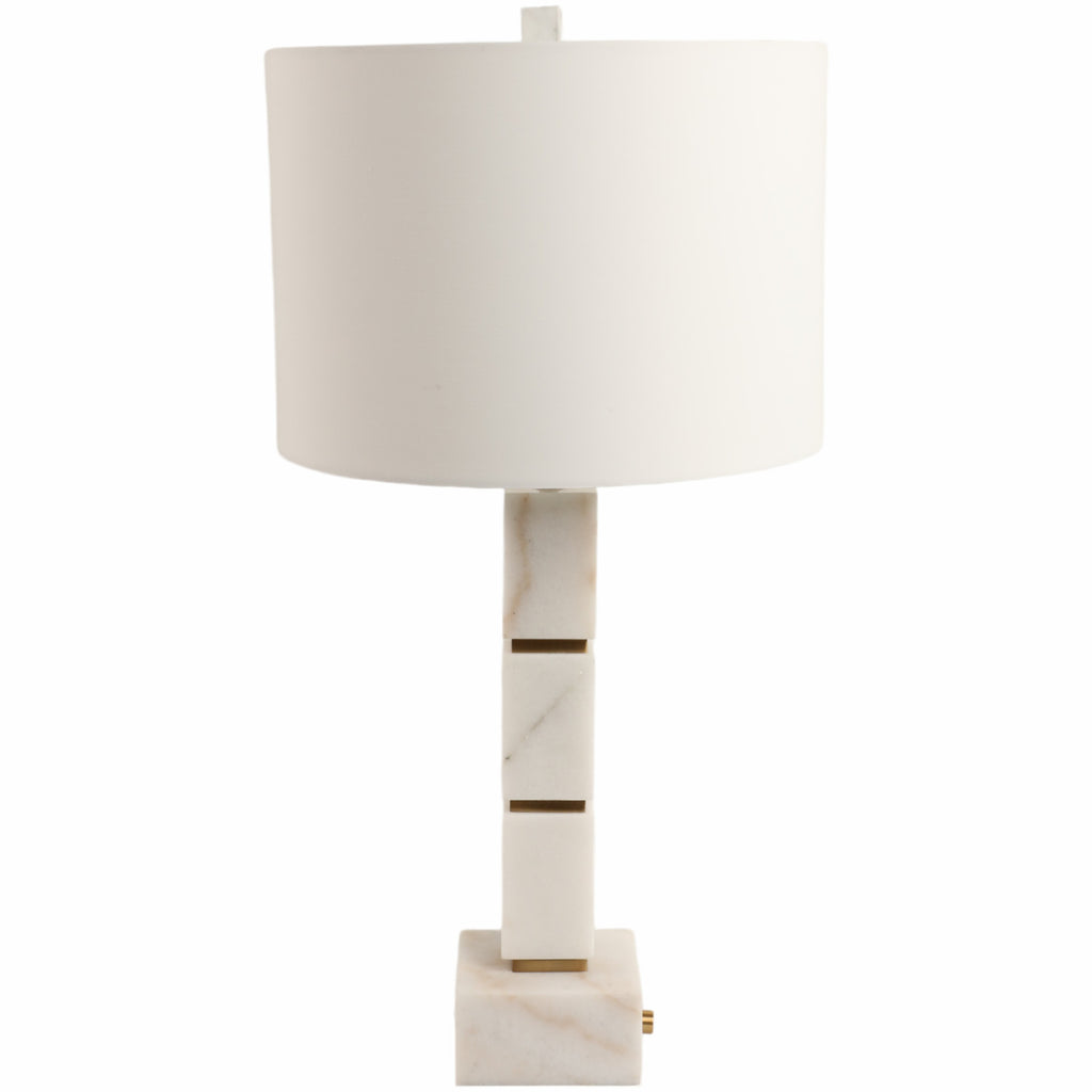 Stacked Marble Cubes Table Lamp, White – High Fashion Home