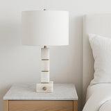 Stacked Marble Cubes Table Lamp, White-Lighting-High Fashion Home