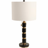 Stacked Marble Lamp, Black/Gold-Lighting-High Fashion Home