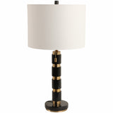 Stacked Marble Lamp, Black/Gold-Lighting-High Fashion Home