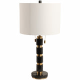 Stacked Marble Lamp, Black/Gold-Lighting-High Fashion Home