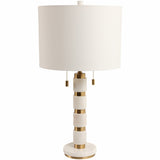Stacked Marble Lamp, White/Gold-Lighting-High Fashion Home