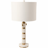 Stacked Marble Lamp, White/Gold-Lighting-High Fashion Home