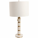 Stacked Marble Lamp, White/Gold-Lighting-High Fashion Home