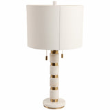 Stacked Marble Lamp, White/Gold-Lighting-High Fashion Home
