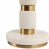 Stacked Marble Lamp, White/Gold-Lighting-High Fashion Home