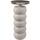 Stacked Ring Accent Table, White
