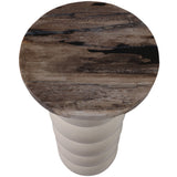 Stacked Ring Accent Table, White