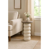 Stacked Ring Accent Table, White