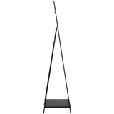 Standing Mirror w/Hooks, Black