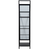 Standing Mirror w/Hooks, Black