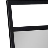 Standing Mirror w/Hooks, Black