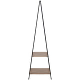 Standing Mirror w/Shelves, Black