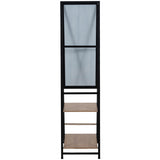Standing Mirror w/Shelves, Black