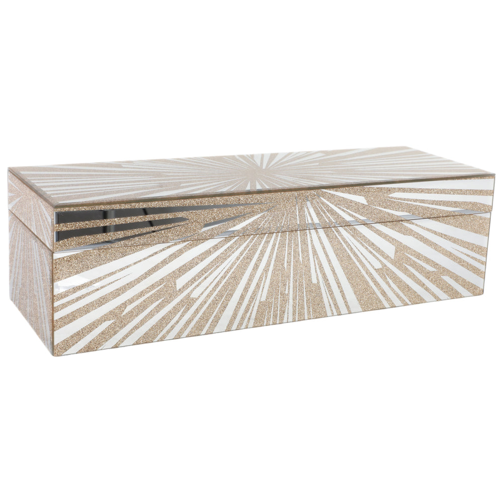 Starburst Glass Box, Gold-Accessories-High Fashion Home
