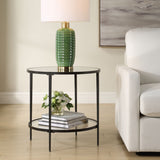 Stephano End Table, Satin Black-Furniture - Accent Tables-High Fashion Home