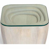 Stepwell Side Table, Whitewash