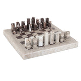 Stone Chess Set, Antique White Marble by Four Hands-Accessories-High Fashion Home