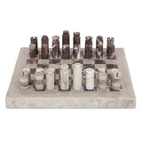 Stone Chess Set, Antique White Marble by Four Hands-Accessories-High Fashion Home