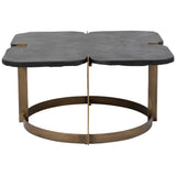 Stone Top Coffee Table, Black-Furniture - Accent Tables-High Fashion Home