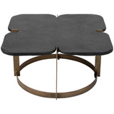 Stone Top Coffee Table, Black-Furniture - Accent Tables-High Fashion Home
