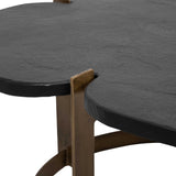 Stone Top Coffee Table, Black-Furniture - Accent Tables-High Fashion Home