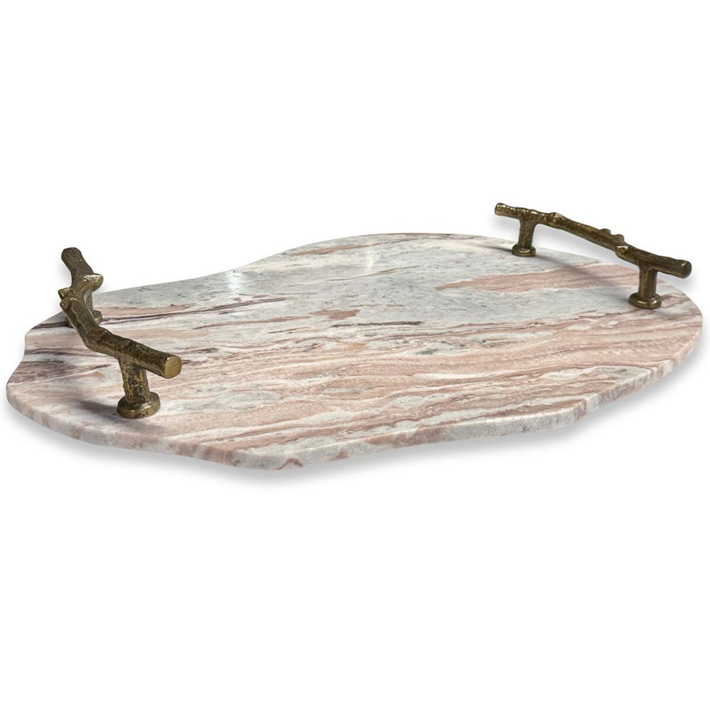 Stone and Twig Tray, Pink-Accessories-High Fashion Home