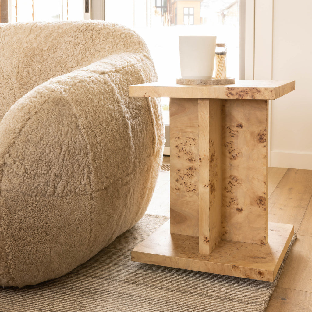 Stowe End Table, Toasted Burl – High Fashion Home